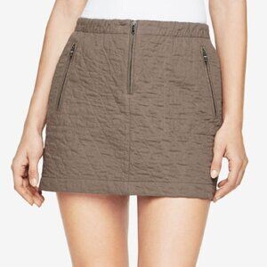 BCBGMaxazria 100% Cotton Dotty Olive Quilted Mini Skirt
